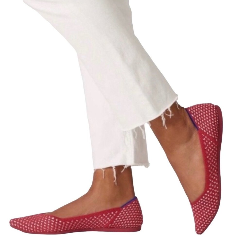 Rothy’s The Point Red Apple Honeycomb Slip On Knit Flats 8 (Special Edition!)